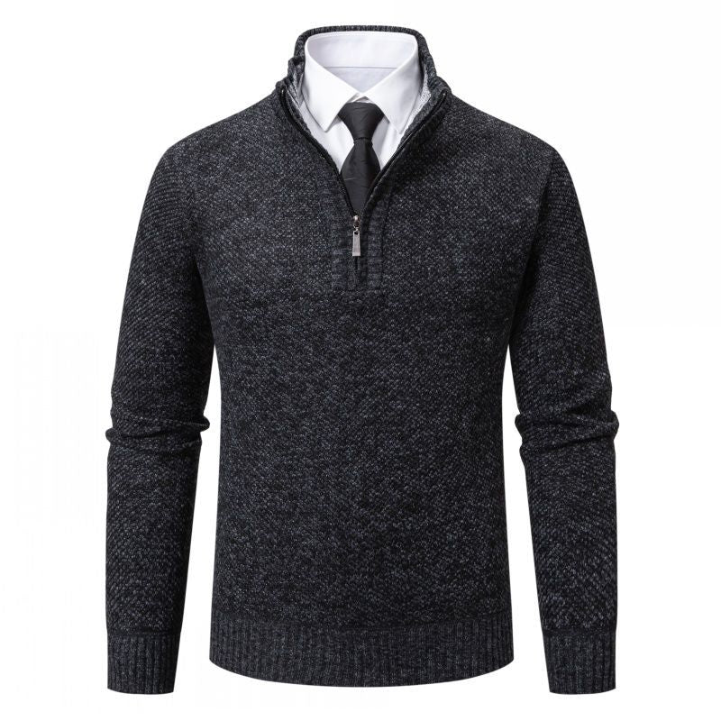 Herren Strickpullover mit modernem Reißverschluss und strukturiertem Design Aliams