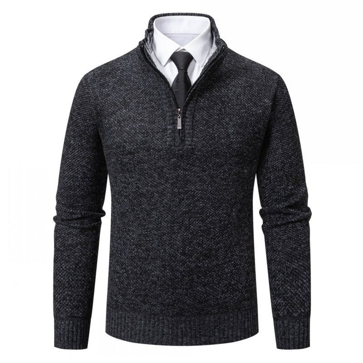 Herren Strickpullover mit modernem Reißverschluss und strukturiertem Design Aliams