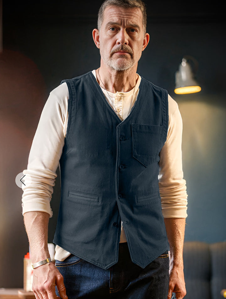 Herren komfortable Weste mit praktischen Taschen Aliams