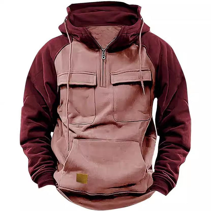 Herren Sportlicher Baumwoll-Hoodie mit Kapuze und praktischen Taschen Aliams