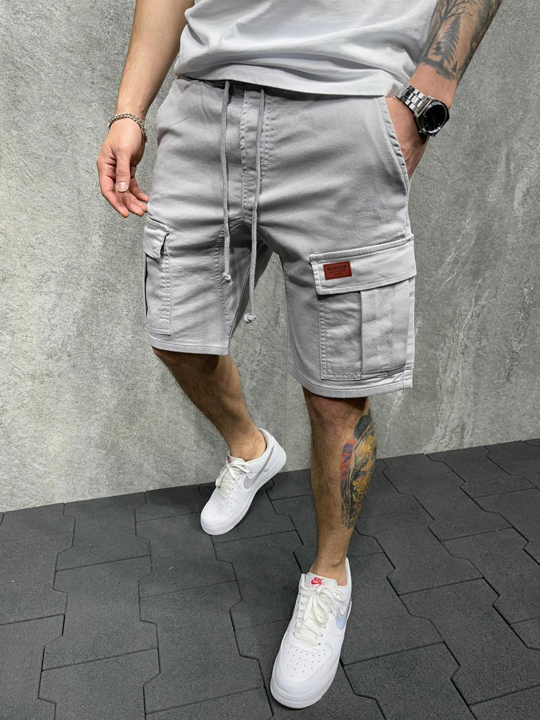 Herren Cargo-Shorts mit praktischen Seitentaschen und verstellbarem Gummizug Aliams