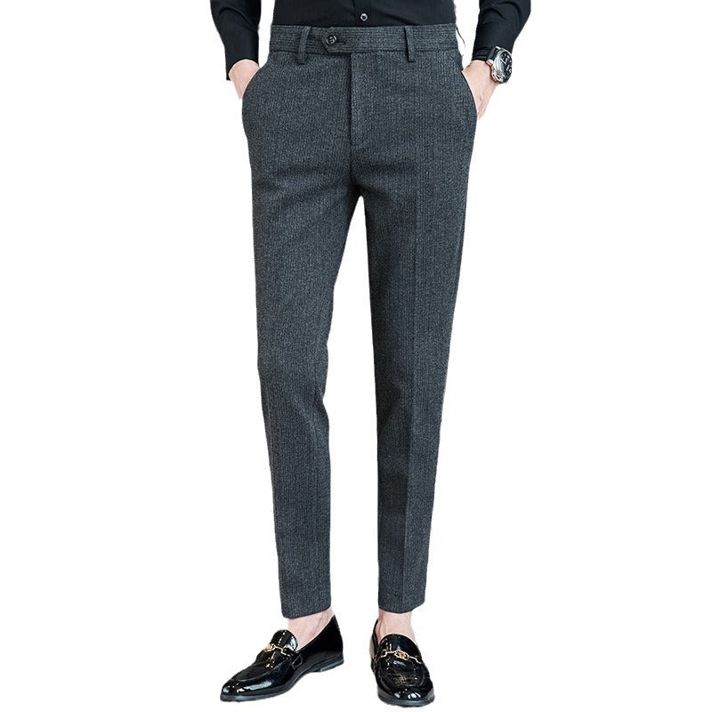 Herren schicke Anzughose mit schmalem Schnitt und feiner Struktur Aliams