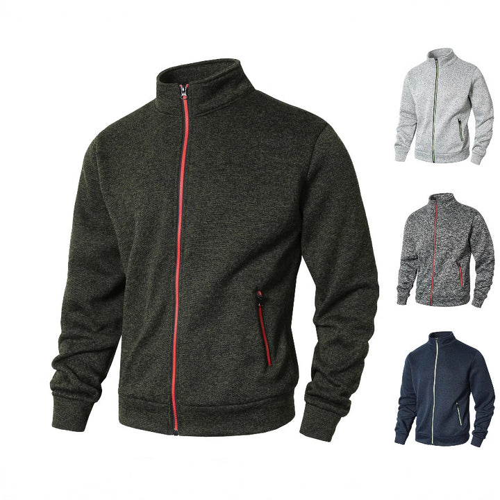 Herren Sportliche Fleecejacke mit modernen Reißverschlusstaschen Aliams