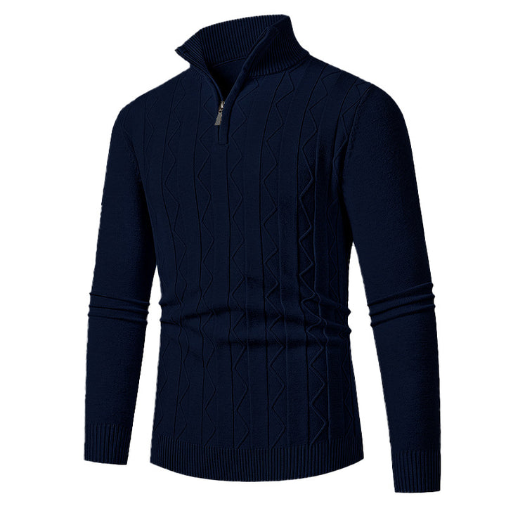 Herren eleganter Rollkragenpullover mit Strukturdesign Aliams