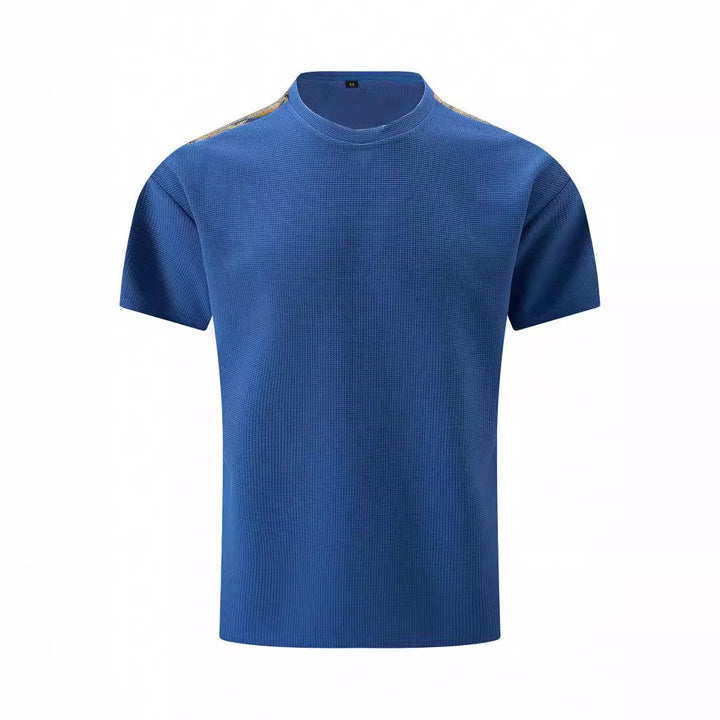 Herren atmungsaktives Kurzarm-T-Shirt mit strukturiertem Design und modernen Akzenten Aliams