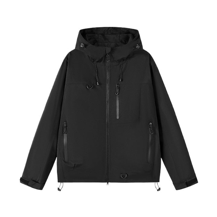 Herren technische Outdoor-Jacke mit verstellbarem Kapuzendesign und zahlreichen Reißverschlusstaschen Aliams