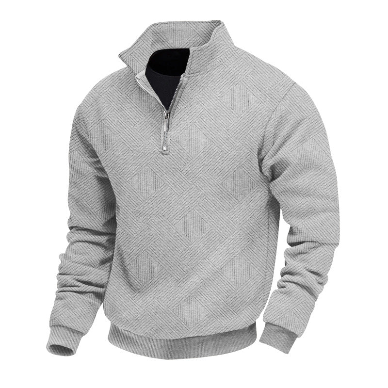 Herren Stehkragen Pullover mit strukturiertem Design Aliams