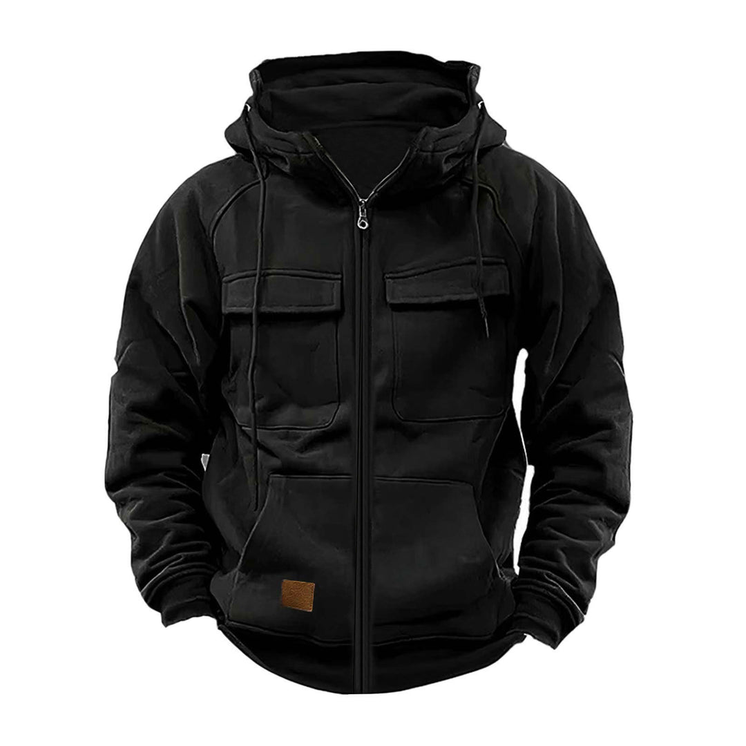Herren Fleecejacke mit hohem Kragen und praktischen Taschen Aliams