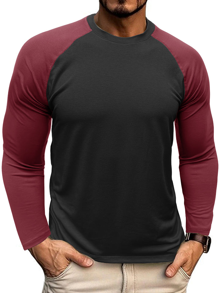 Herren Raglan Langarmshirt mit Kontrastärmeln Aliams