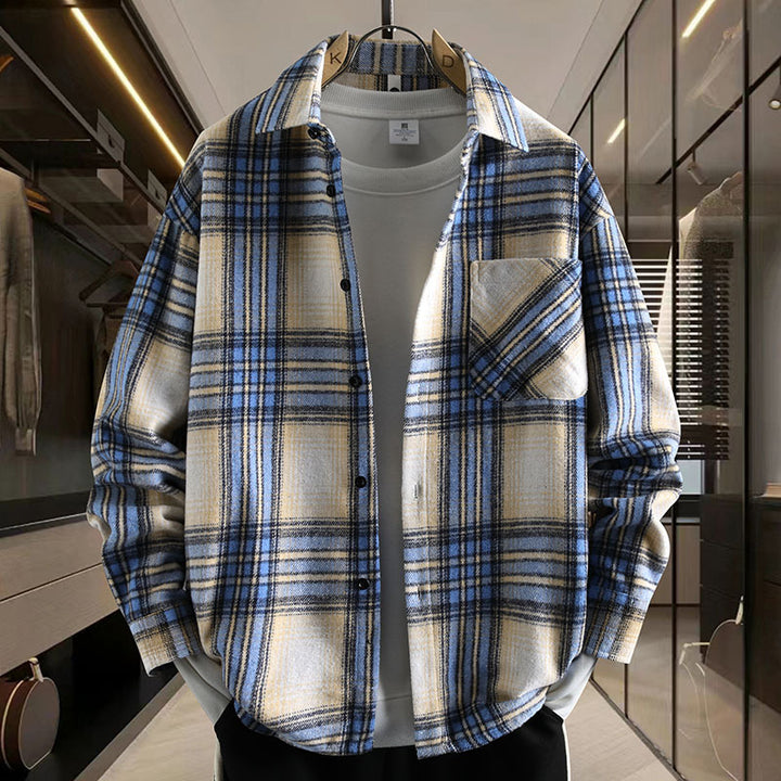 Herren Karierter Shirtjacke Aliams