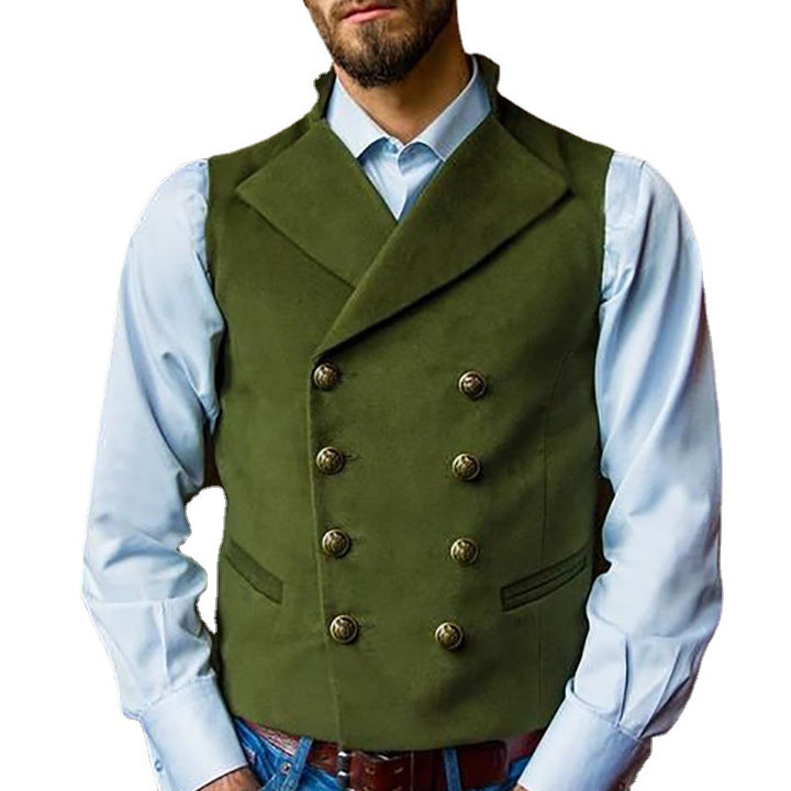 Herren elegante Weste mit doppelter Knopfleiste und klassischem Schnitt Aliams