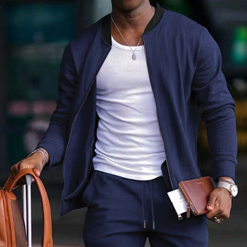 Herren sportliche Sweatjacke mit modernem Stehkragen Aliams