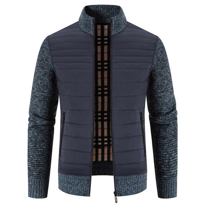 Herren Steppjacke mit modernem Strickärmeln und hohem Kragen Aliams