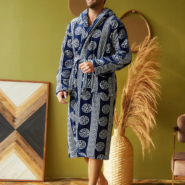Herren wohltuender Bademantel mit kunstvollem Design Aliams