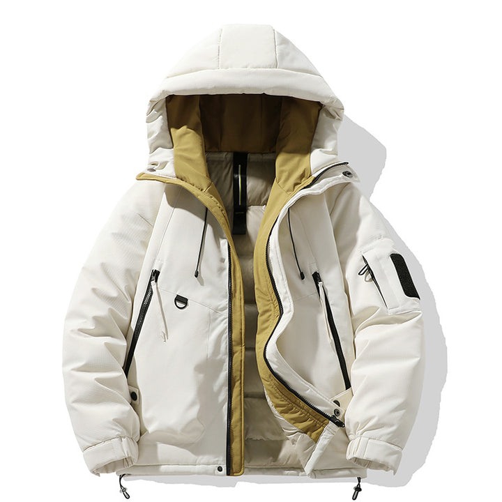 Herren Winterjacke mit multifunktionalen Taschen und verstellbarem Kapuzenkragen Aliams