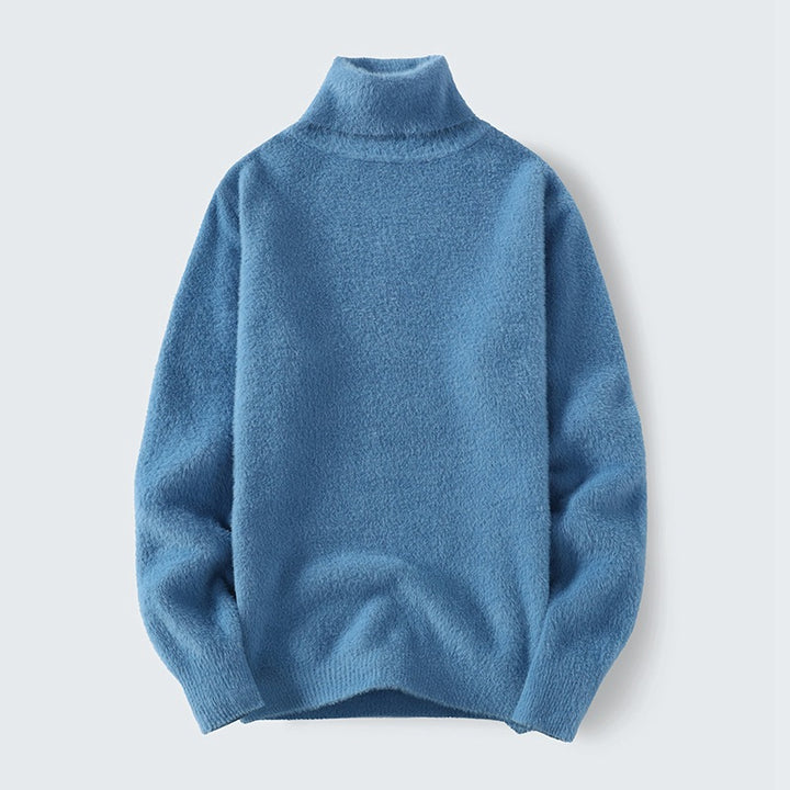 Herren warmer Rollkragenpullover aus weichem Strickstoff Aliams