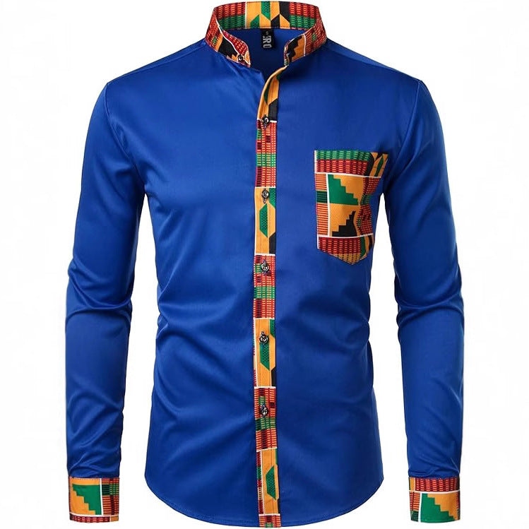 Herren Hemd mit ethnischen Akzenten Aliams