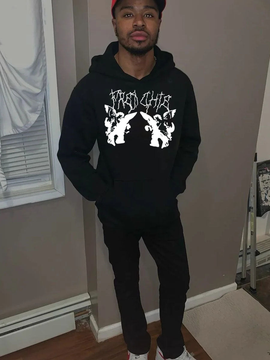 Herren Sportliches Hoodie und Jogginghose Set mit kreativem Grafikdesign Aliams