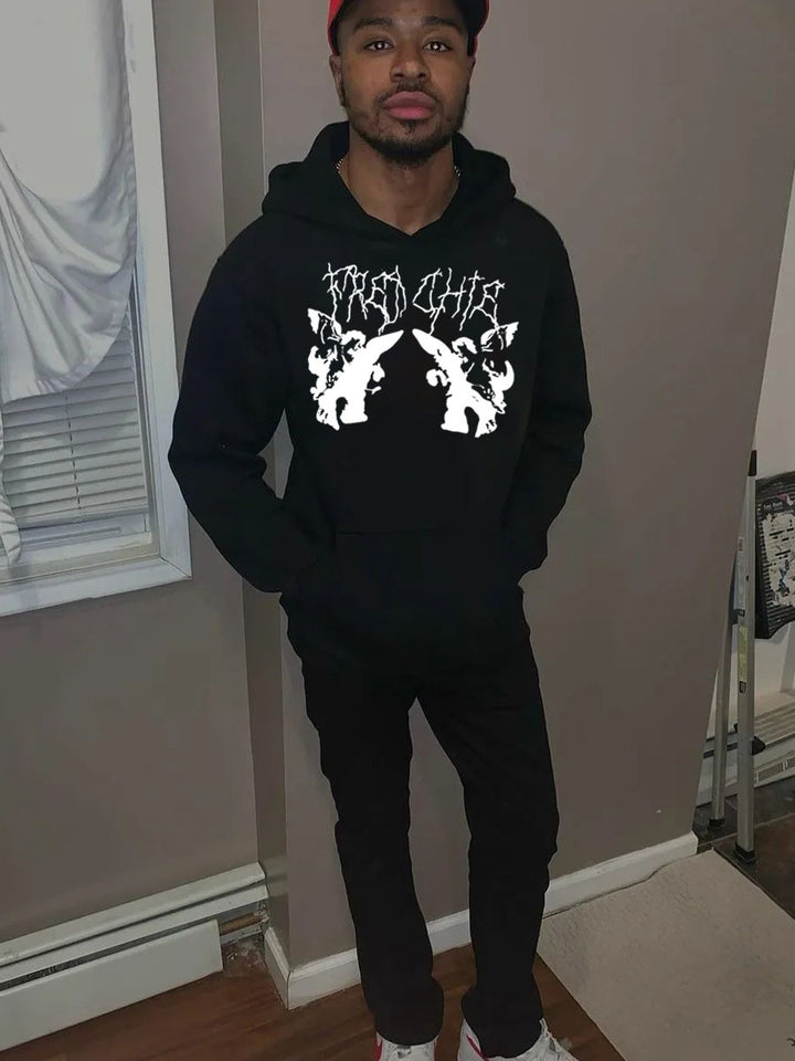 Herren Sportliches Hoodie und Jogginghose Set mit kreativem Grafikdesign Aliams