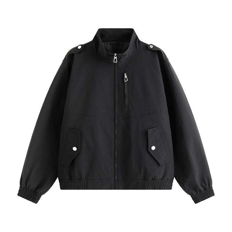 Herren praktische Freizeitjacke mit hohem Kragen und seitlichen Eingrifftaschen Aliams