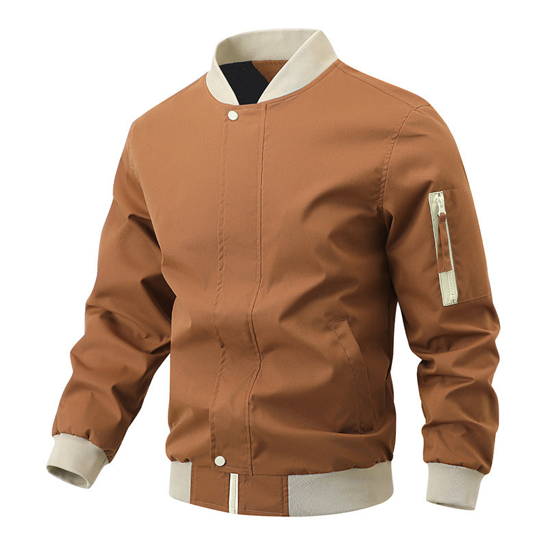 Herren sportliche Bomberjacke mit elastischen Bündchen und praktischen Reißverschlusstaschen Aliams