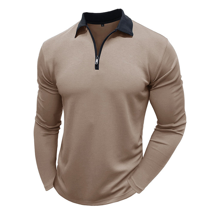 Herren sportliches Langarmshirt mit Reißverschluss Aliams