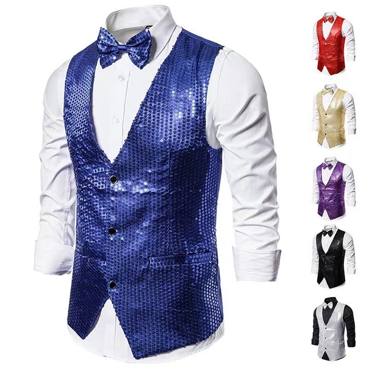 Herren eleganter Anzug mit glitzernden Pailletten und idealem Slim-Fit Aliams