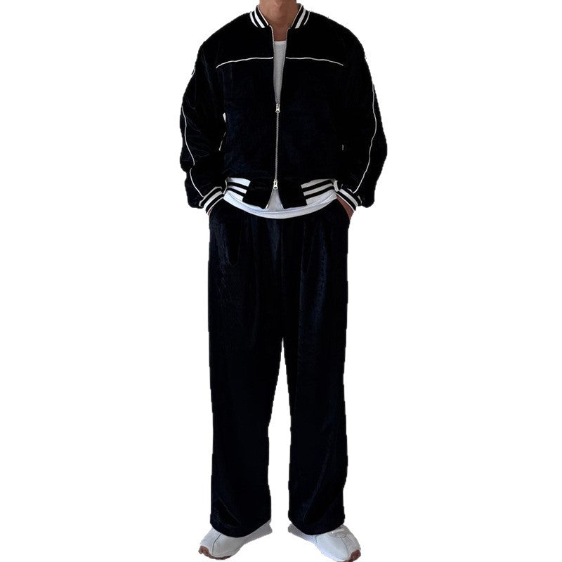 Herren sportliche und stylische Trainingsjacke mit weitem Schnitt Aliams