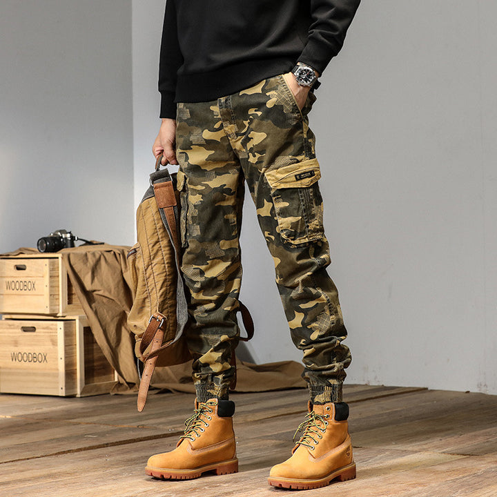 Herren Cargo-Hose mit Camouflage-Muster und praktischen Taschen Aliams
