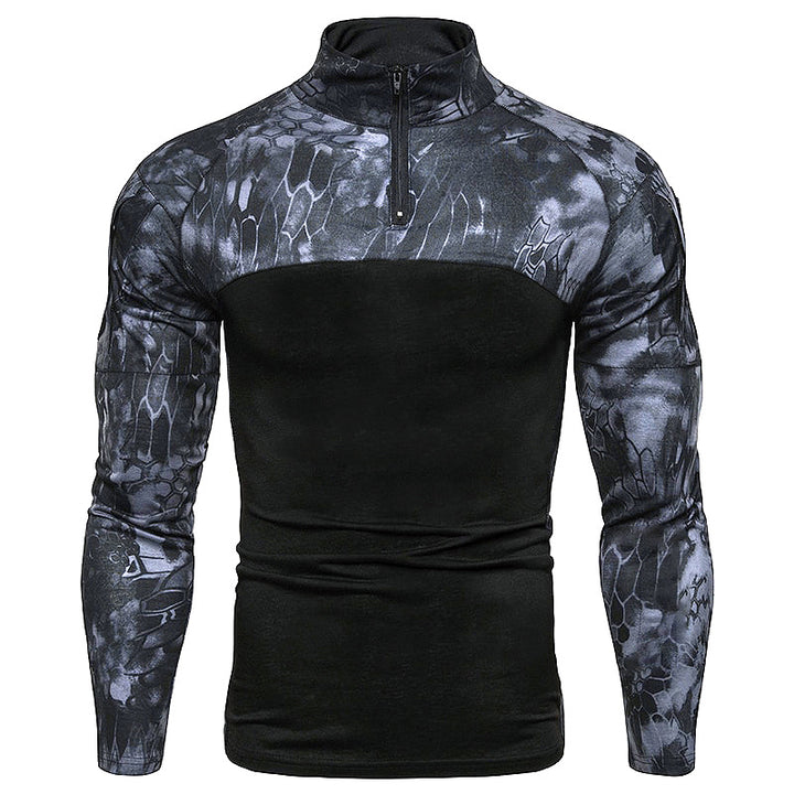 Herren Sportlicher Langarmpullover mit hohem Kragen und Reißverschluss Aliams