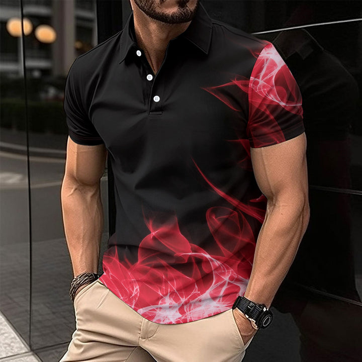 Herren sportliches Poloshirt mit dynamischem Farbverlauf und funktionalem Material Aliams