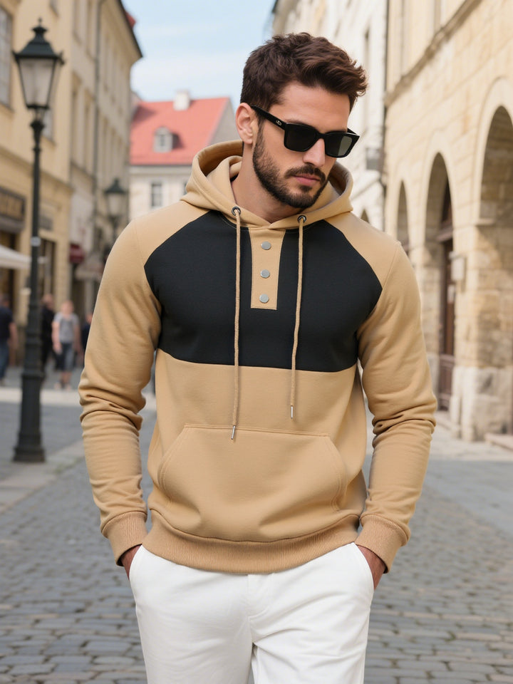 Herren Hoodie mit modischem Kontrastdesign Aliams
