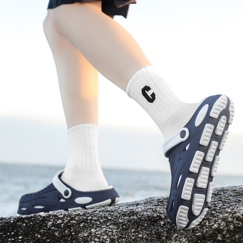 Herren Atmungsaktive Clogs mit Verstellbarem Riemen Aliams