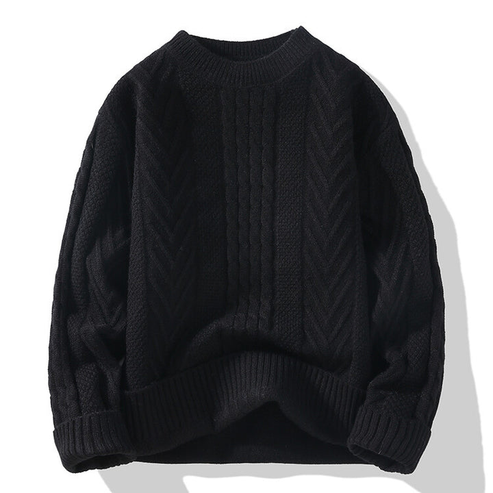 Herren Strickpullover mit modernen Zopf- und Rippstrukturen Aliams