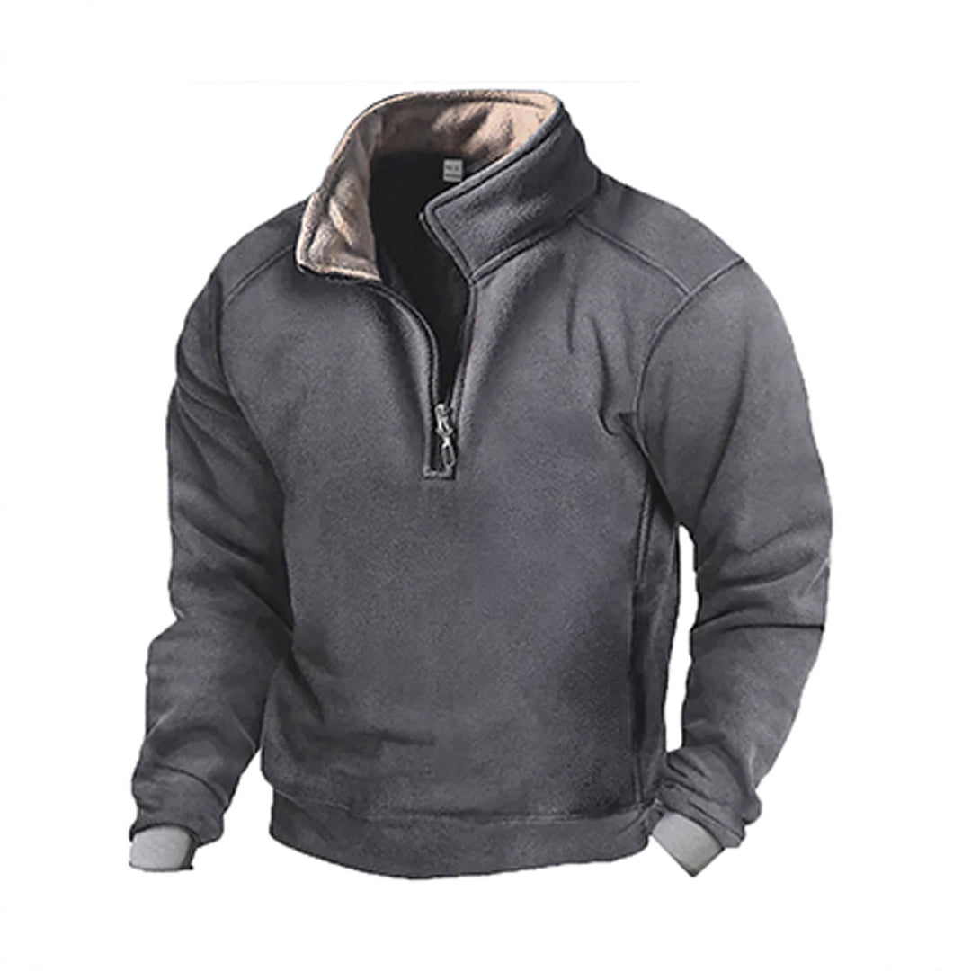 Herren Fleece Sweatshirt mit Stehkragen Aliams