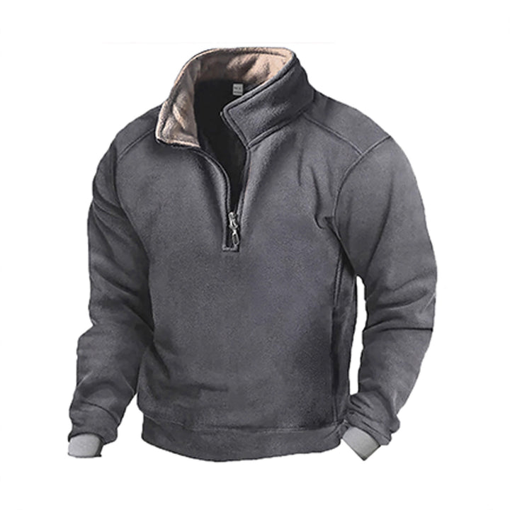 Herren Fleece Sweatshirt mit Stehkragen Aliams