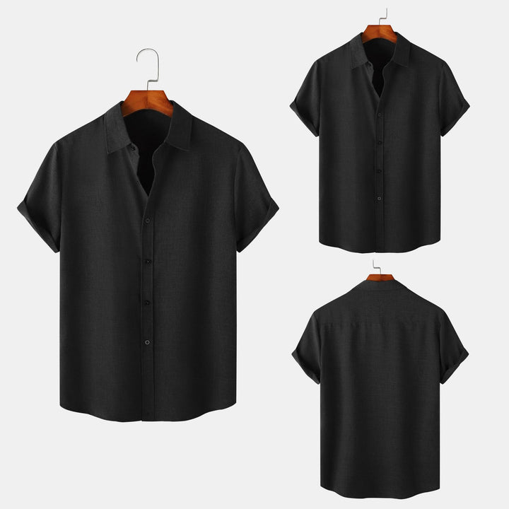 Herren Kurzarmhemd aus leichtem, atmungsaktivem Stoff mit elegantem Schnitt Aliams