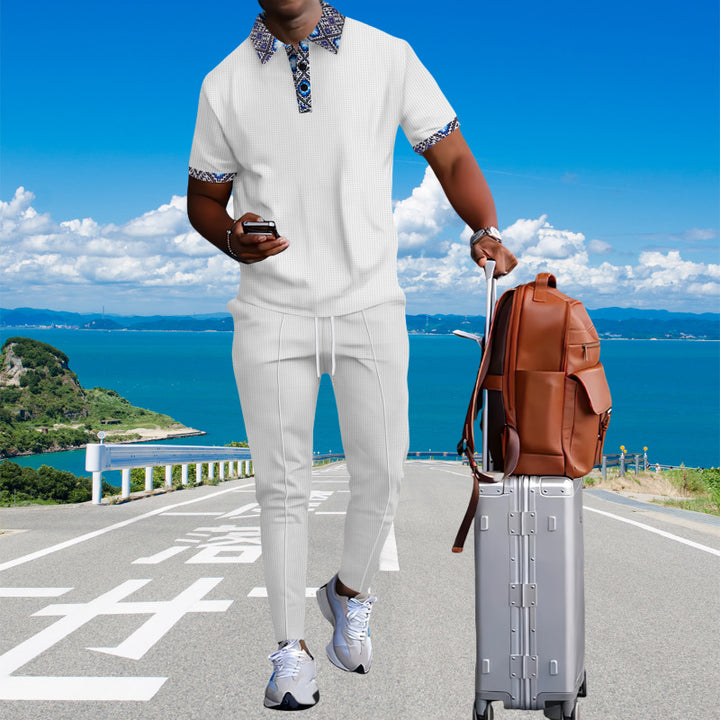 Herren Sportliches Kurzarmhemd mit modischem Kragendesign Aliams