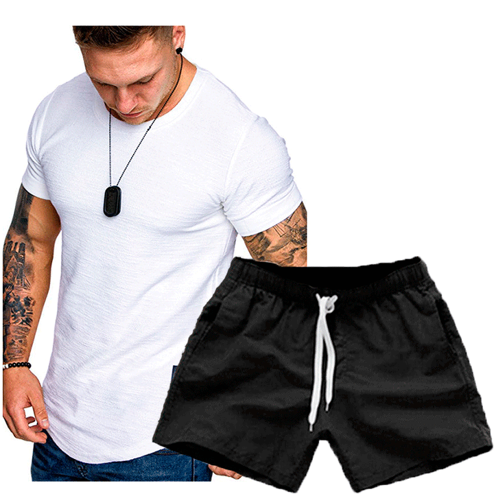 Herren Freizeit-Shirt und Shorts Set Aliams