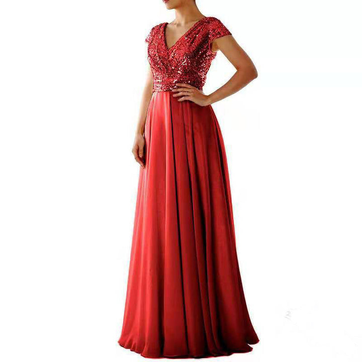 Damen Abendkleid mit funkelndem Oberteil Aliams