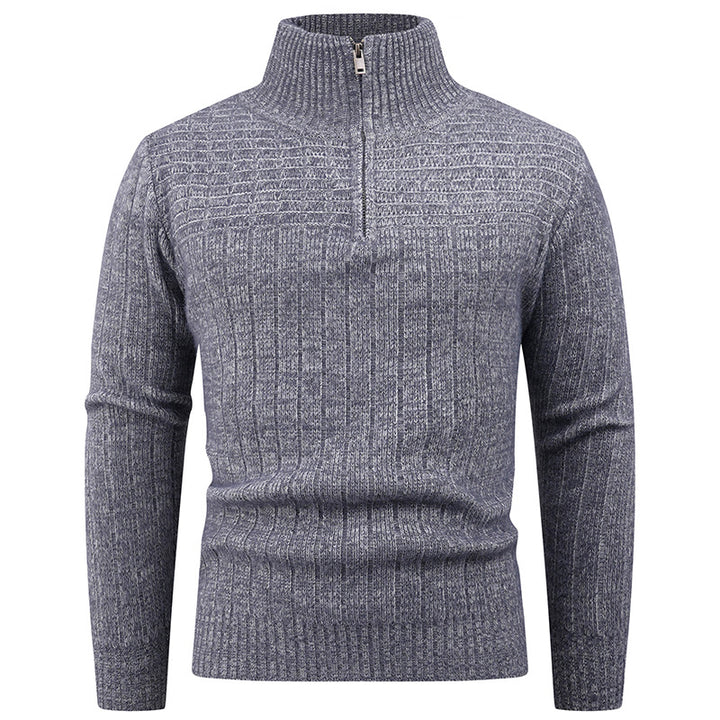 Herren Rollkragenpullover mit hochwertiger Rippstruktur und modernem Reißverschluss Aliams