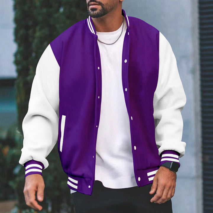 Herren Varsity-Jacke mit farblich abgesetzten Ärmeln und seitlichen Taschen Aliams