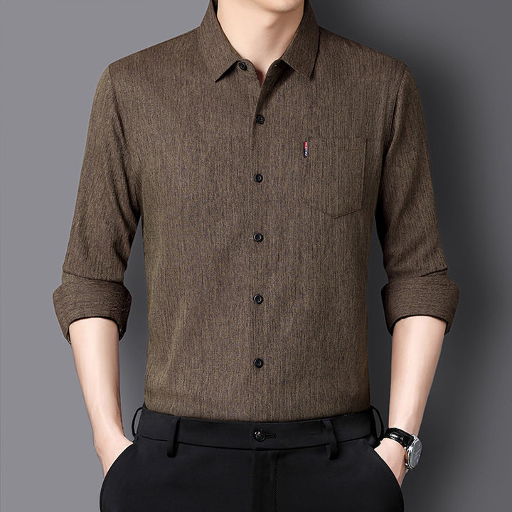 Herren Feines, strukturiertes Langarmhemd Aliams