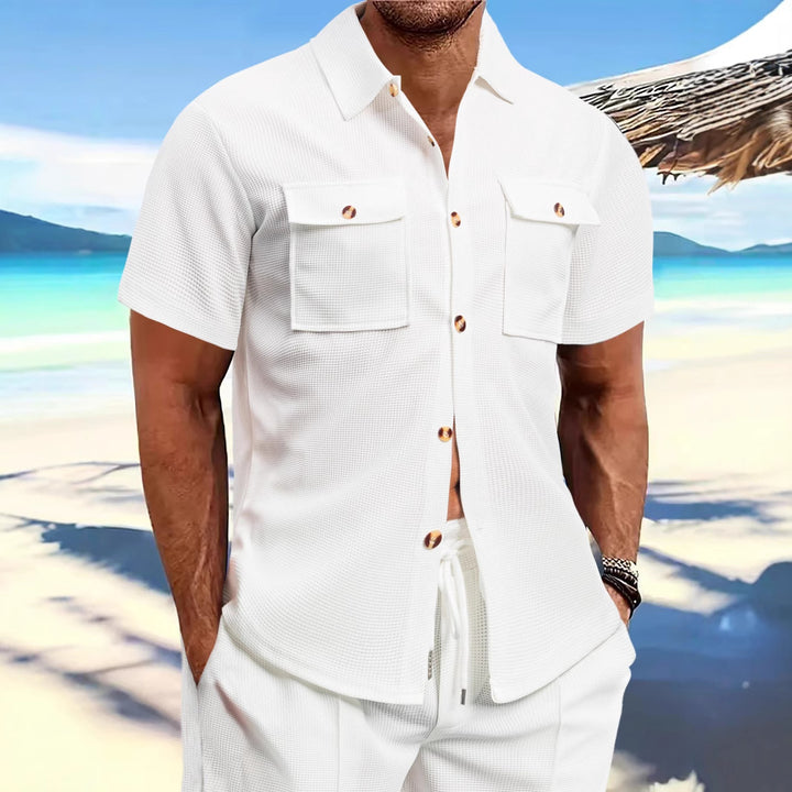 Herren Kurzarm-Hemd mit praktischen Brusttaschen und modernem Design Aliams