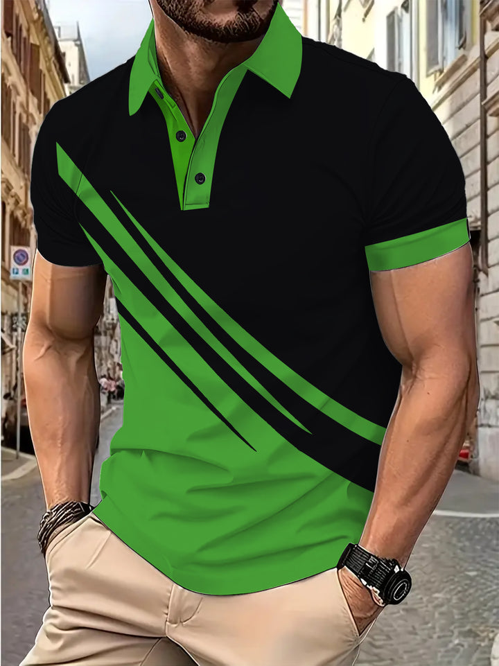 Herren Sportliches Poloshirt mit dynamischen Linienmustern Aliams
