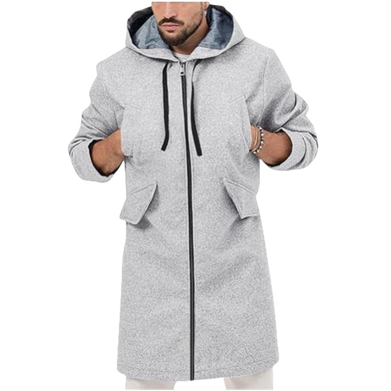 Herren eleganter Parka mit Kapuze und praktischen Taschen Aliams