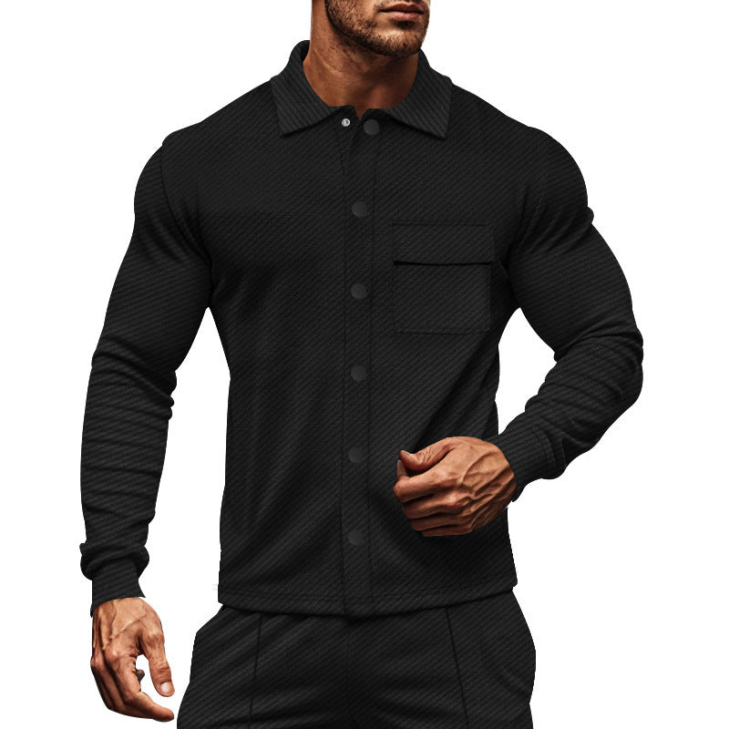 Herren Herrenjacke aus angenehmem Stoff mit modernen Knopfdetails und Brusttasche Aliams