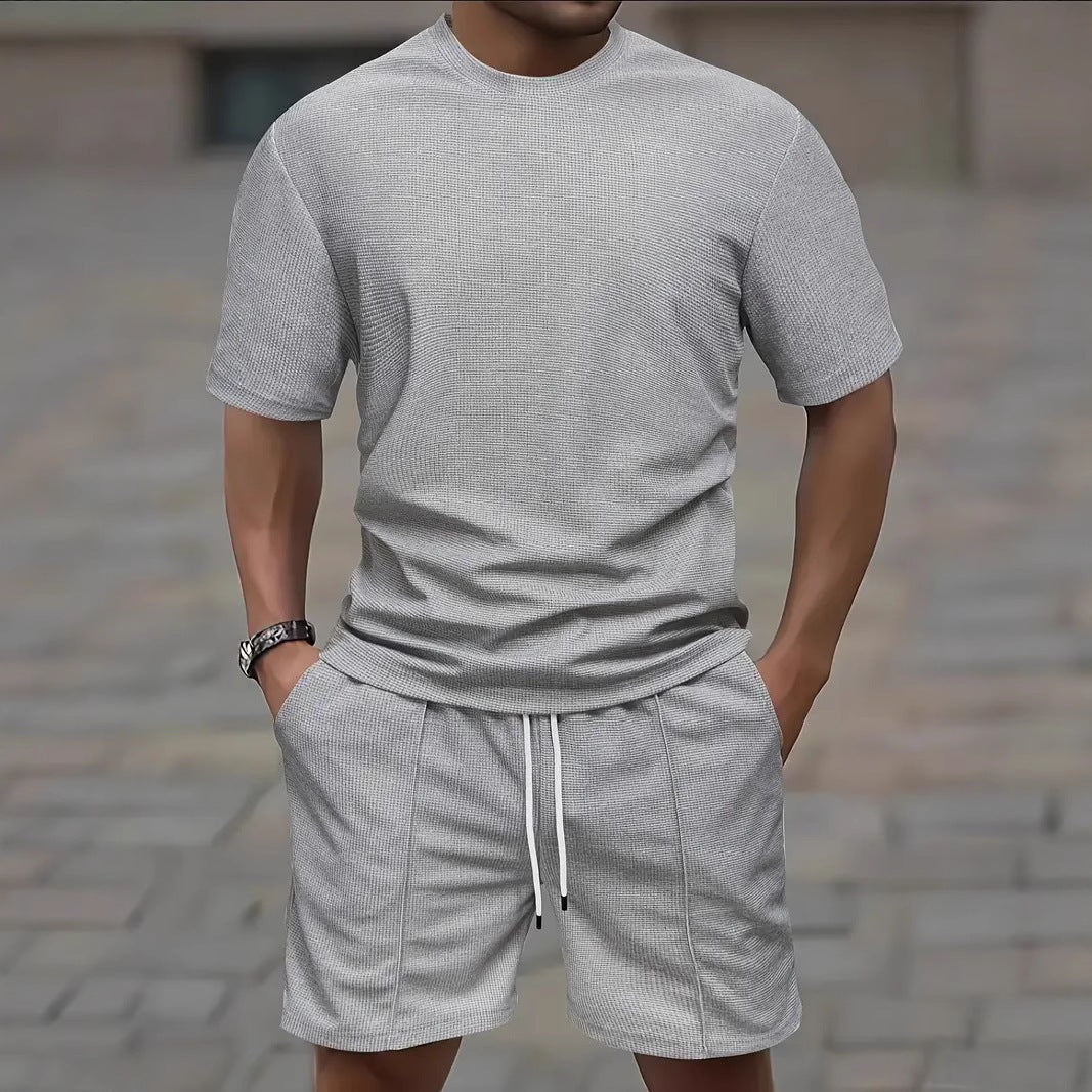 Herren komfortables Freizeit-Set mit hochwertigem T-Shirt und Shorts Aliams