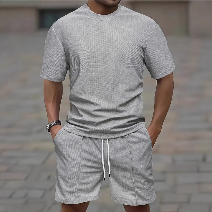 Herren komfortables Freizeit-Set mit hochwertigem T-Shirt und Shorts Aliams