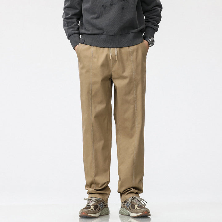 Herren bequeme Freizeit-Hose mit elastischem Bund und seitlichen Eingrifftaschen Aliams